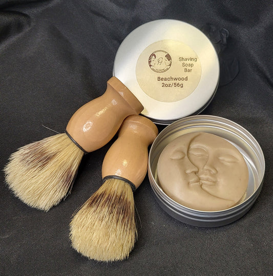 Shaving Soap Bar with Brush